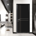 GO-H1026 Modern Black Color door Good Quality 100% Real Wood Door Rubber wood Door